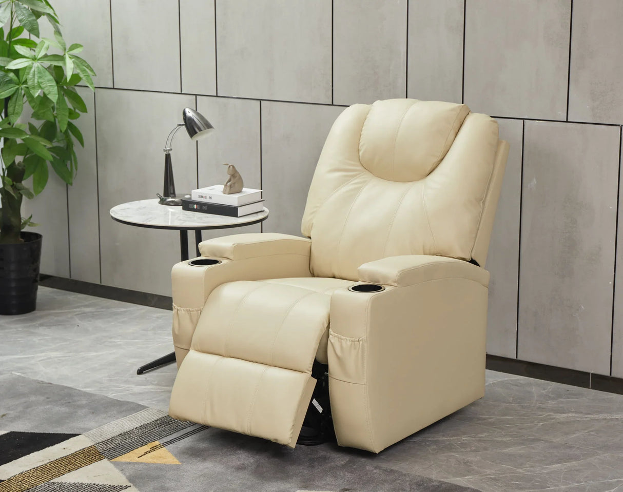 Modern Recliner Chair With Cup Holders, Remote Control - Furniture Home Direct