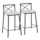 Modern Charlotte - Contemporary Fixed Height Counter Stool (Set of 2) - Furniture Home Direct