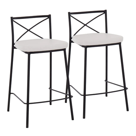 Modern Charlotte - Contemporary Fixed Height Counter Stool (Set of 2) - Furniture Home Direct