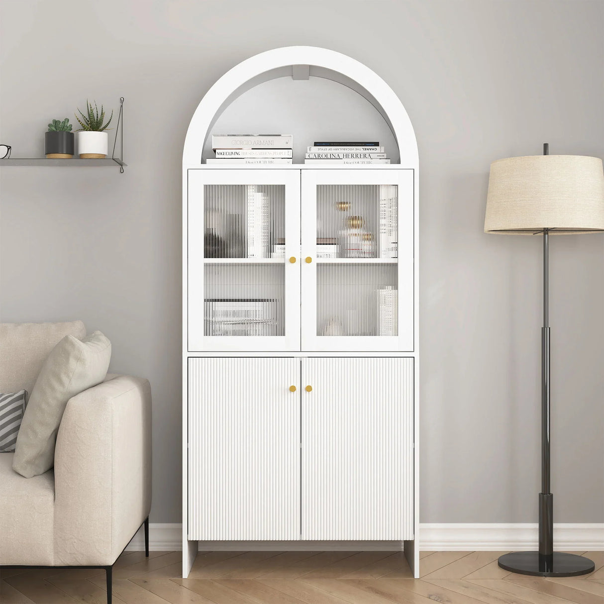 Modern Tech Inspired Dome Cabinet With LED Lighting - Furniture Home Direct