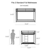 Adam - Full Over Full Bunk Bed - Black - Furniture Home Direct