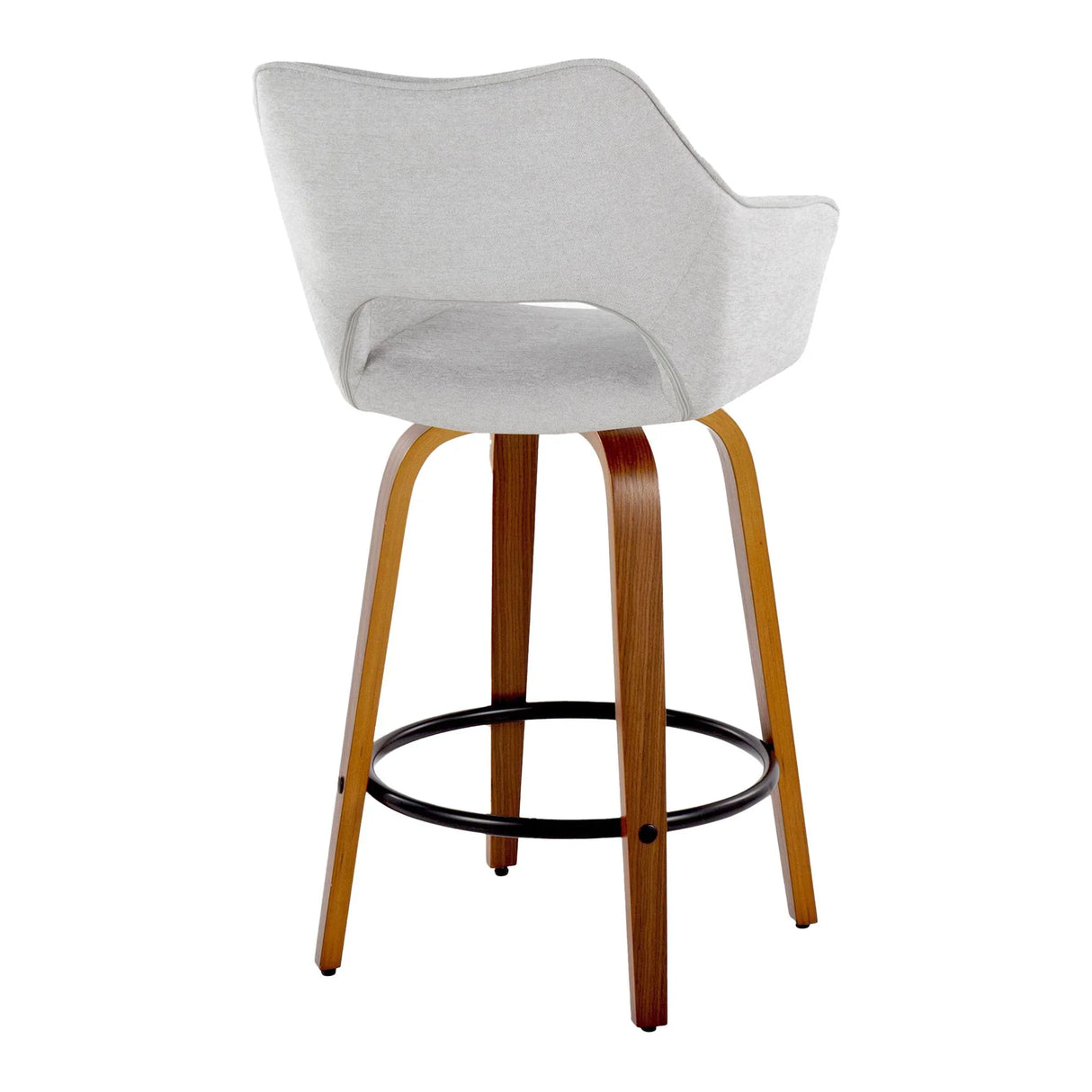 Mustang - Contemporary Fixed Height Counter Stool With Swivel With Round Footrest (Set of 2) - Furniture Home Direct