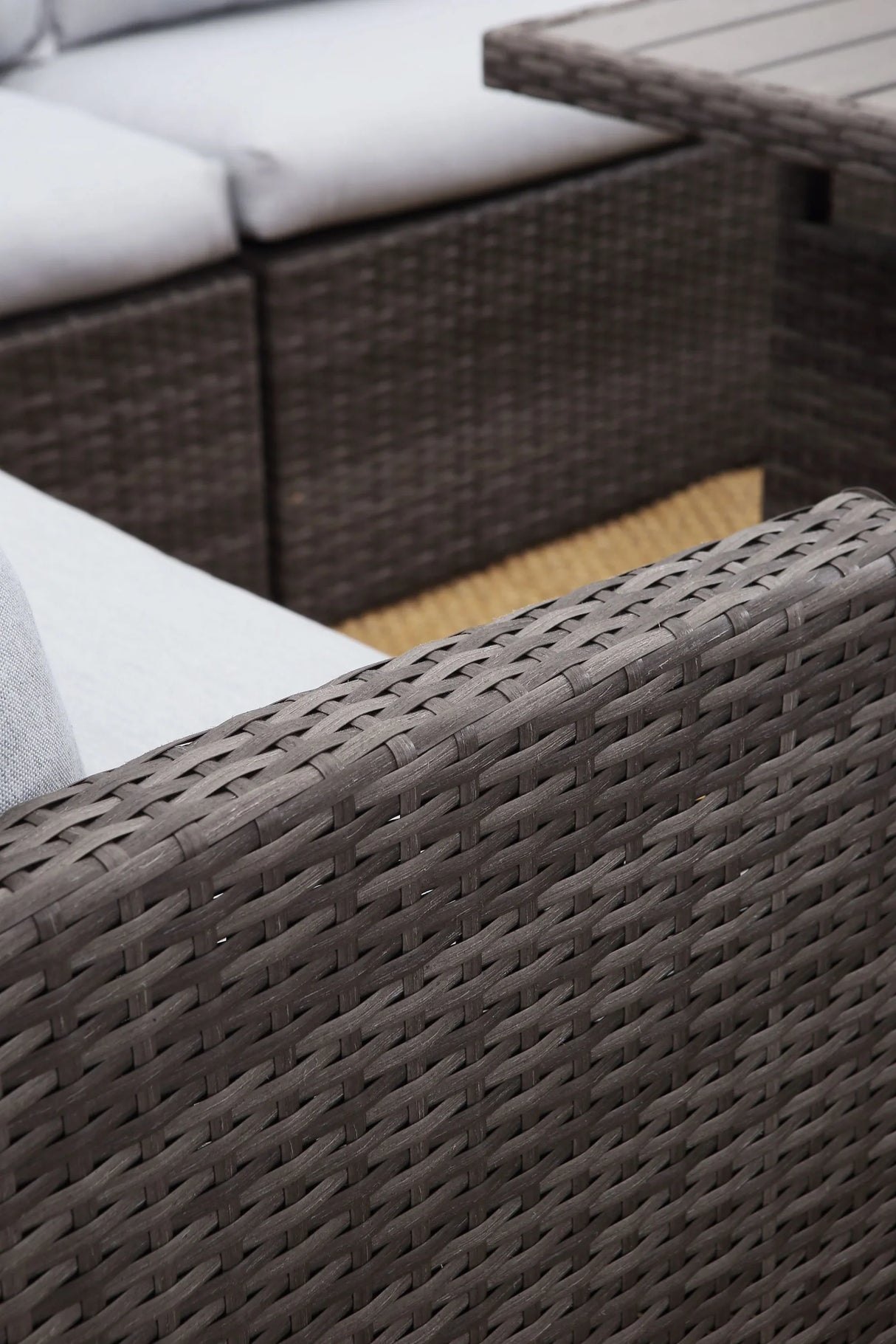 7-Piece Rattan Outdoor Sectional Set With Grey cushions - Furniture Home Direct