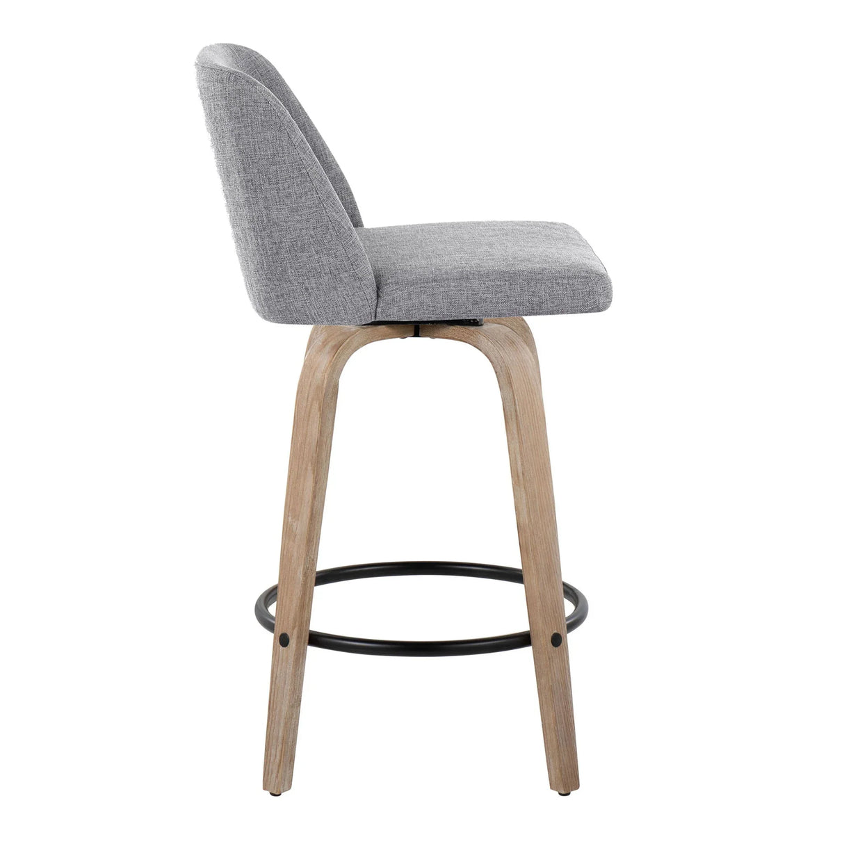 Toriano - Contemporary Fixed-Height Counter Stool & Swivel With Round Footrest (Set of 2) - Furniture Home Direct