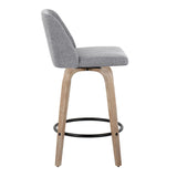 Toriano - Contemporary Fixed-Height Counter Stool & Swivel With Round Footrest (Set of 2) - Furniture Home Direct