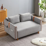 Convertible Comfortable Sleeper Velvet Sofa Couch with Storage for for Living Room Bedroom Sofabed Gray - Furniture Home Direct