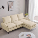 Modern Sectional Technical Leather L-Shaped Sofa Couch With Reversible Chaise Lounge - Furniture Home Direct
