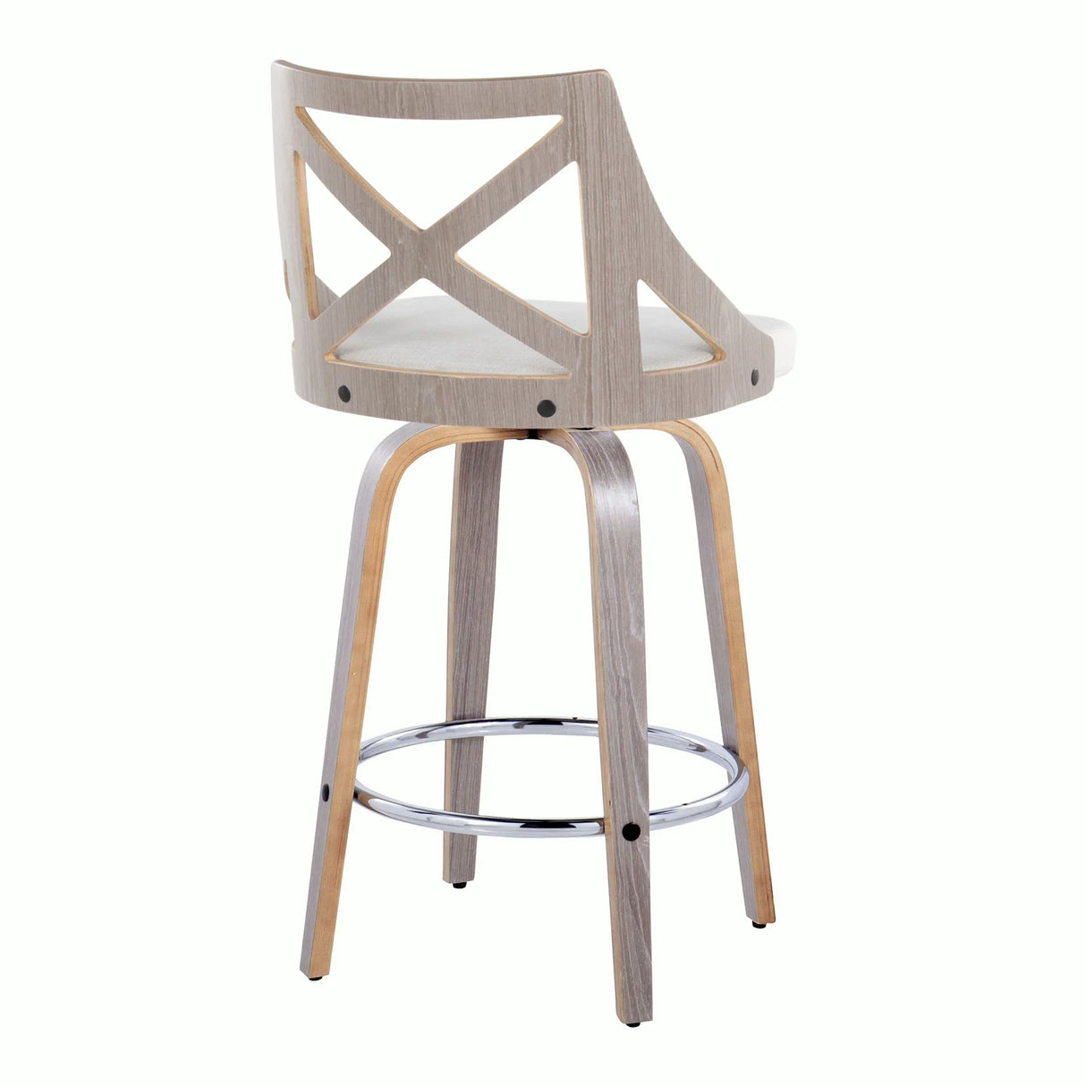 Charlotte - Farmhouse Fixed Height Counter Stool With Round Footrest (Set of 2) - Furniture Home Direct