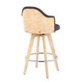 Ahoy - Contemporary Fixed Height Counter Stool & Round Footrest (Set of 2) - Furniture Home Direct