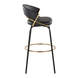Jie - Fixed Height Contemporary Barstool With Swivel Round Footrest (Set of 2) - Furniture Home Direct