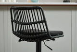 Counter Height Stools Rattan With Cushioned Seat Black - Furniture Home Direct