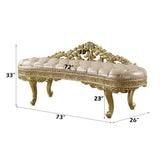 Cabriole - Synthetic Leather Bench - Gold - Furniture Home Direct