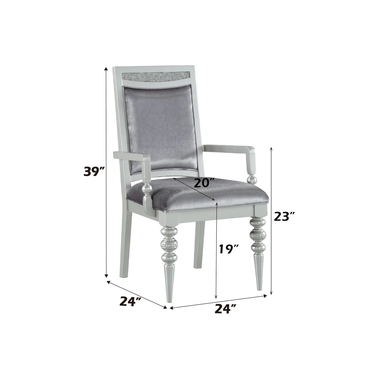 Maverick - Arm Chair (Set of 2) - Silver - Furniture Home Direct