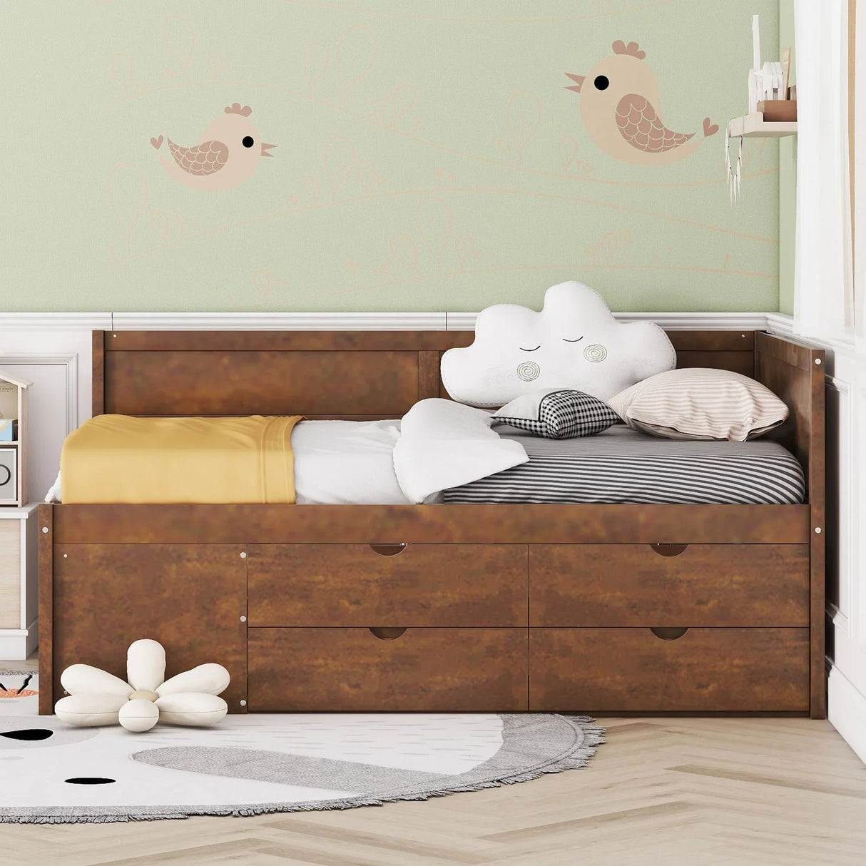 Daybed With Drawers And Shelves - Furniture Home Direct