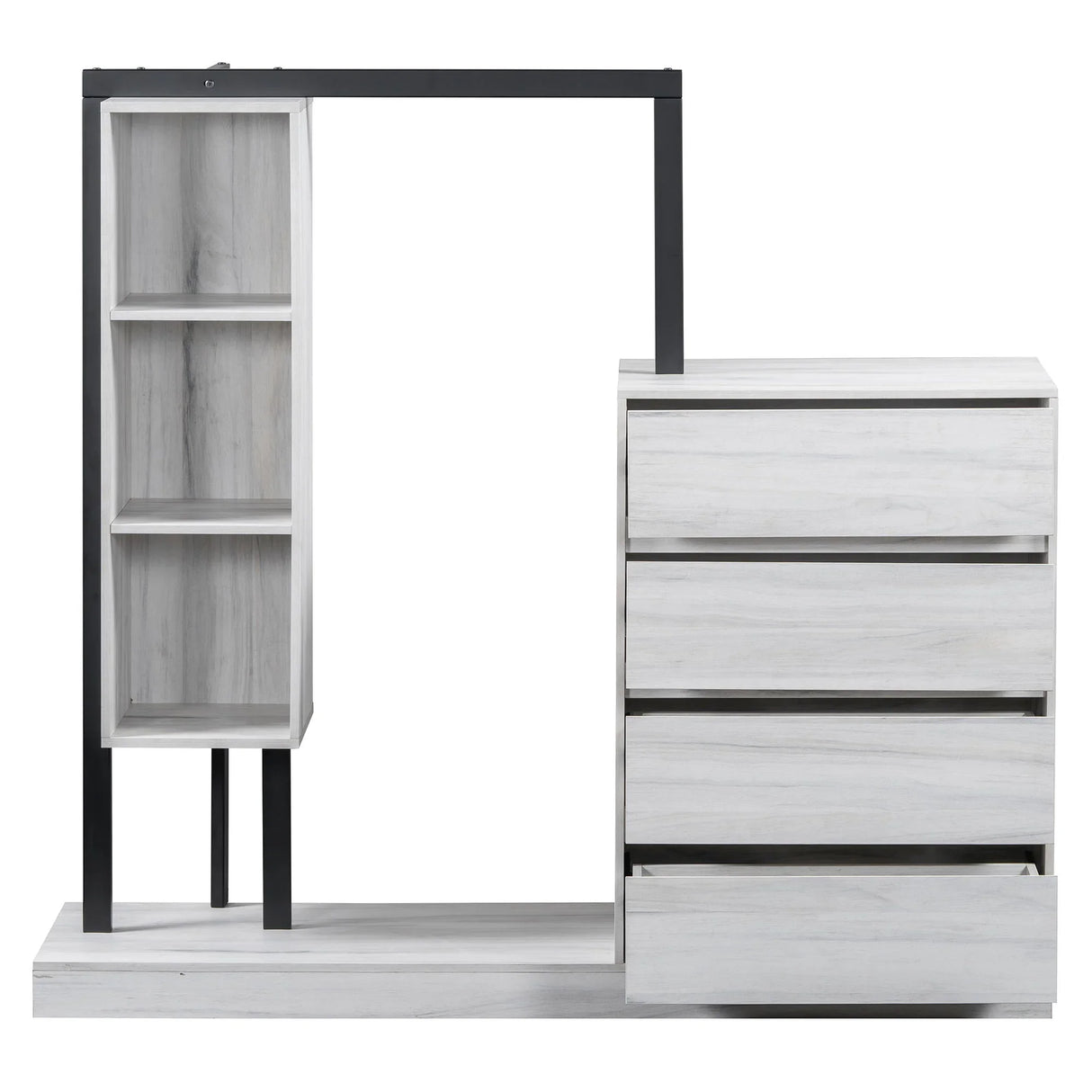 Wardrobe With 4 Drawers And 3 Shelves - Furniture Home Direct