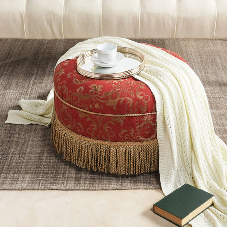 Yolanda - Round Upholstered Accent Ottoman - Furniture Home Direct