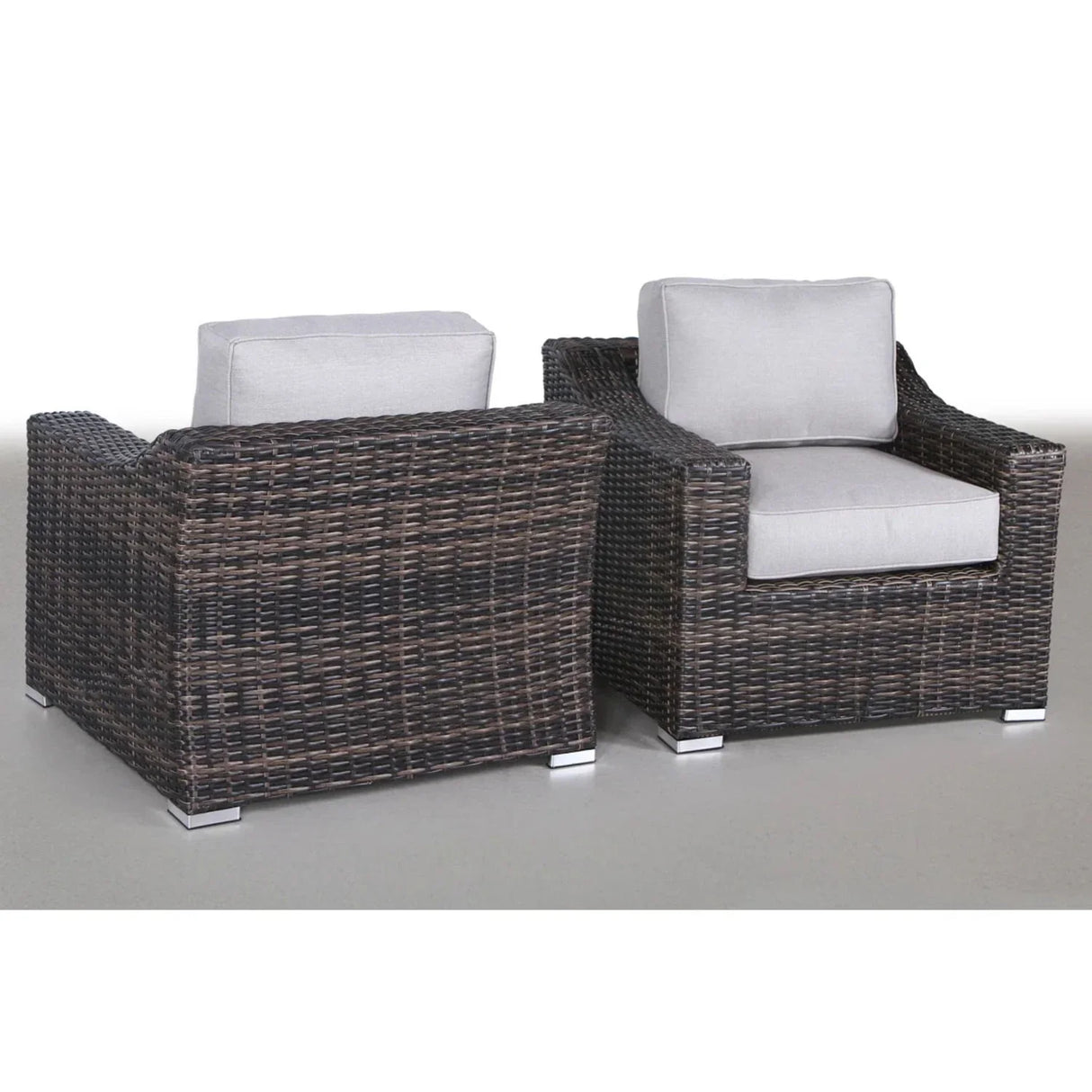 Modern Patio Chair With Cushions (Set of 2) - Brown - Furniture Home Direct