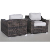 Modern Patio Chair With Cushions (Set of 2) - Brown - Furniture Home Direct