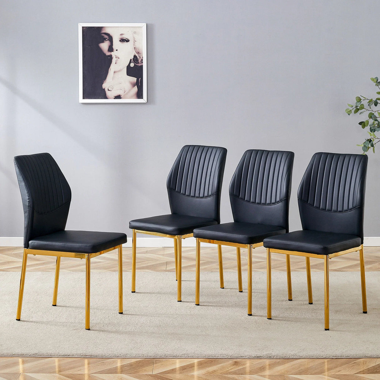 Luxury Simple Chair With Metal Gold Leg - Furniture Home Direct