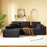Modular Sectional Sofa With Chaise, L Shaped Cloud Couch With Deep Seat, Sectional Couches For Living Room - Black - Furniture Home Direct