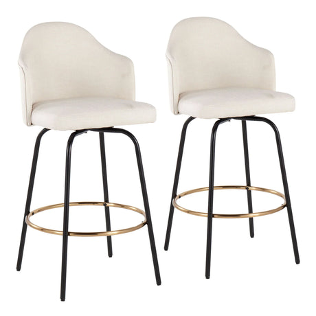Ahoy - Contemporary Fixed Height Counter Stool Round Footrest (Set of 2) - Furniture Home Direct