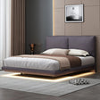 Upholstered Platform Bed With Sensor Light And 2 Large Backrests, With 2 Sets Of USB Port And Socket On Each Rear Bed Leg - Furniture Home Direct