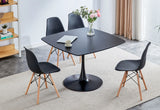 Table Mid-Century Dining Table For 4-6 People With Round MDF Table Top, Pedestal Dining Table, End Table Leisure Coffee Table - Furniture Home Direct