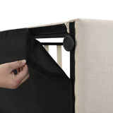 Storage Bed With Lift Platform Upholstered Queen Beige - Furniture Home Direct