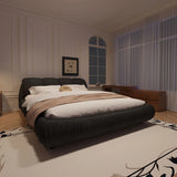Luxury Upholstered Platform Bed With Oversized Padded Backrest And Solid Wood Frame - Furniture Home Direct