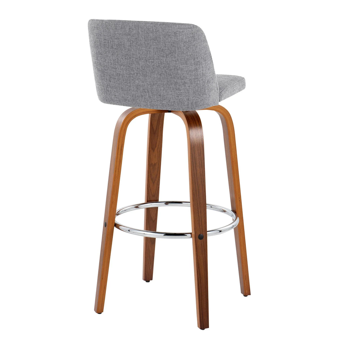Toriano - Mid Century Modern Fixed Height, Barstool With Swivel With Round Footrest (Set of 2) - Furniture Home Direct
