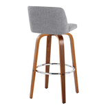 Toriano - Mid Century Modern Fixed Height, Barstool With Swivel With Round Footrest (Set of 2) - Furniture Home Direct