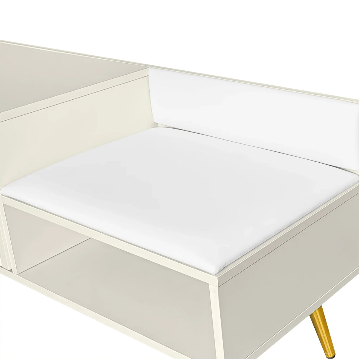 Modern Shoe Storage with Upholstered Cushions - Antique White - Furniture Home Direct