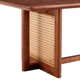 Coffee Table Solid Wood With Rattan Panel Sides Walnut - Furniture Home Direct