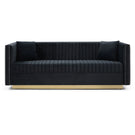 Contemporary Vertical Channel Tufted Sofa Modern Upholstered Couch For Living Room With 2 Pillows - Furniture Home Direct