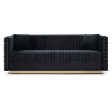 Contemporary Vertical Channel Tufted Sofa Modern Upholstered Couch For Living Room With 2 Pillows - Furniture Home Direct