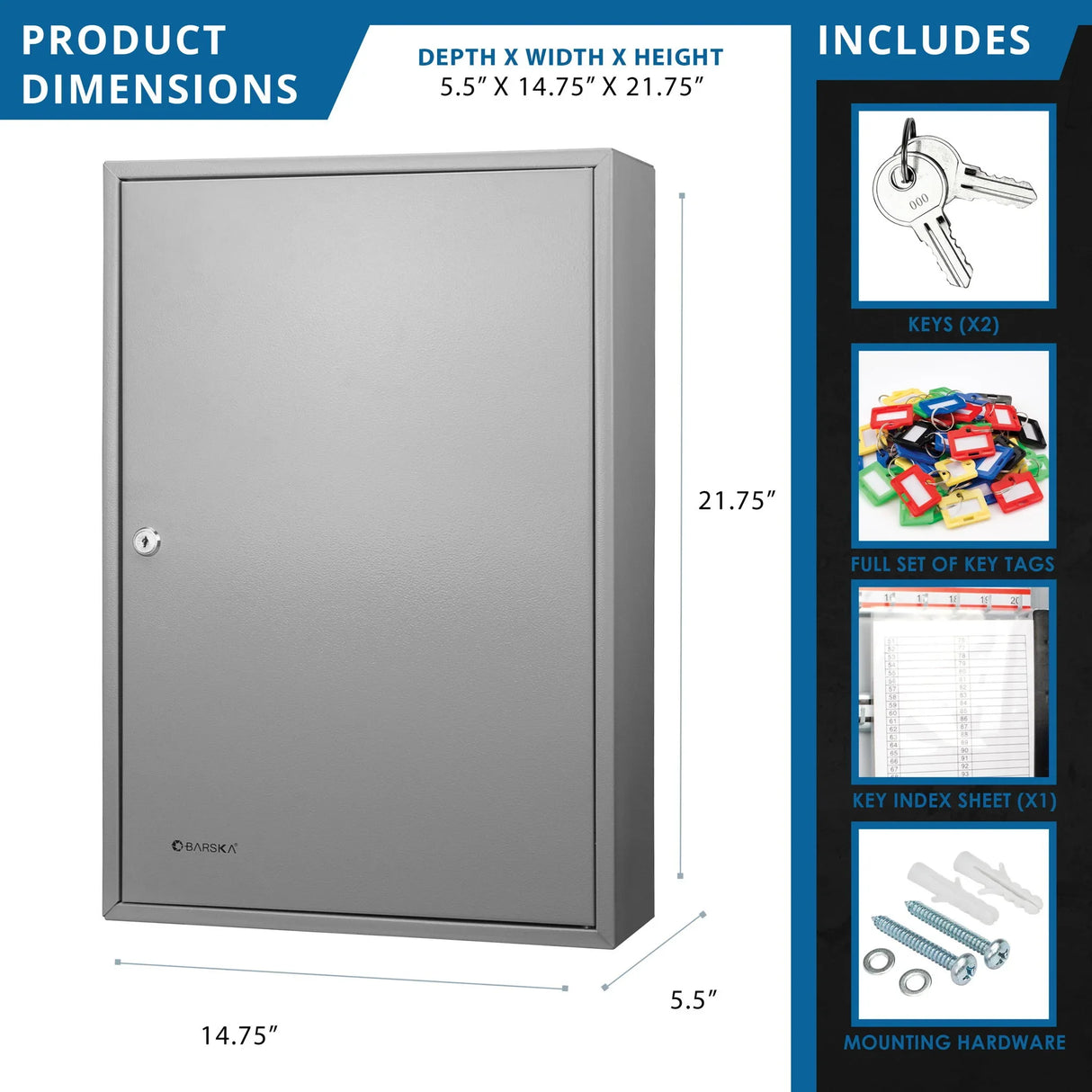 Adjustable Key Cabinet With Lock - Furniture Home Direct