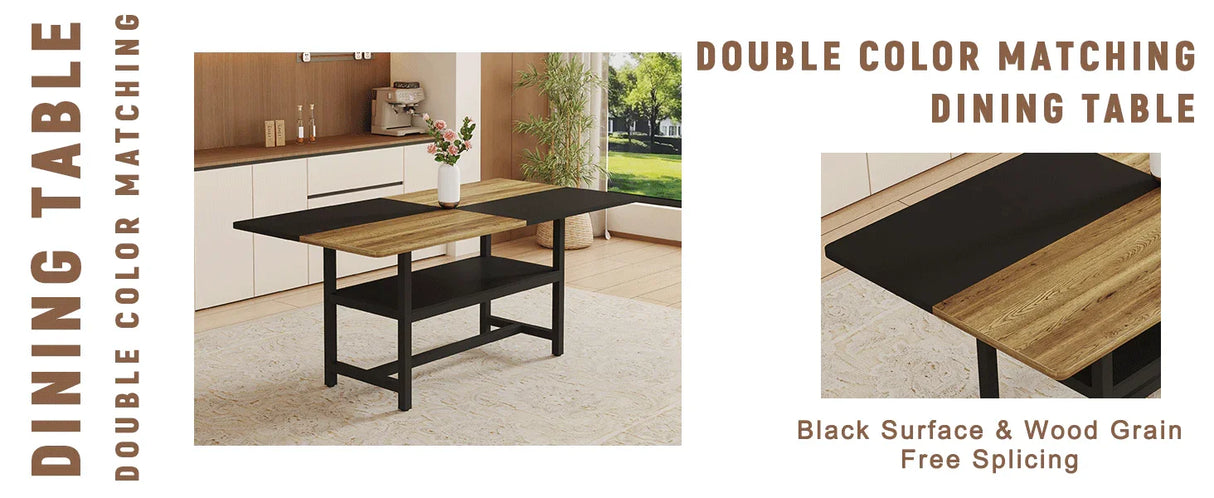Dining Set With 8 Upholstered Chairs And Wood Table Gray - Furniture Home Direct