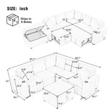 Sectional Sofa Convertible Pull-Out Sofa Bed With A Movable Storage Ottoman For Living Room - Furniture Home Direct