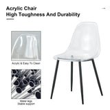 Dining Chairs Acrylic Modern Set 4 Pack Slim Clear - Furniture Home Direct