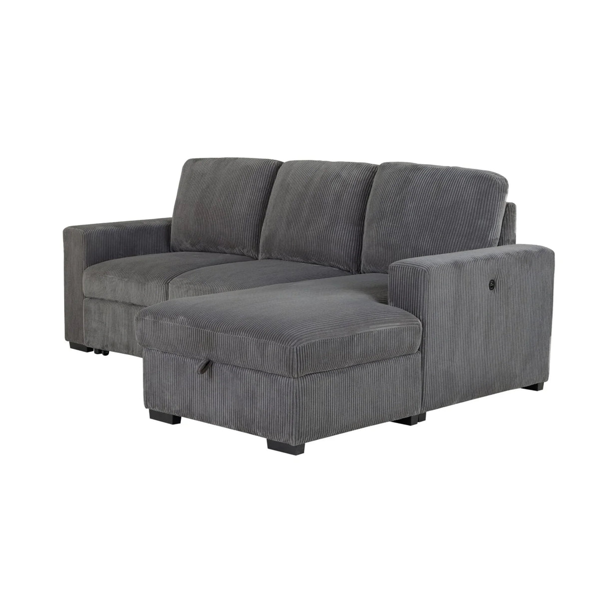 Sectional Sofa Right Chaise LShaped Textured Soft Grey - Furniture Home Direct