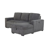 Sectional Sofa Right Chaise LShaped Textured Soft Grey - Furniture Home Direct