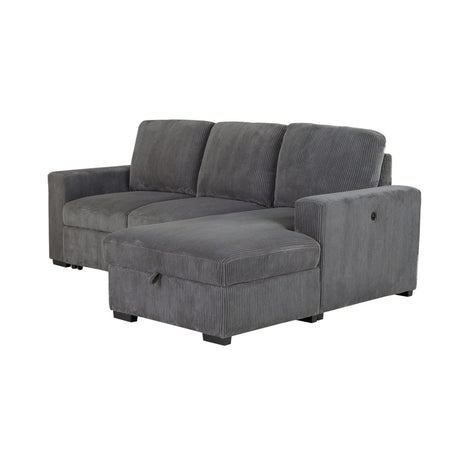 Sectional Sofa Right Chaise LShaped Textured Soft Grey - Furniture Home Direct