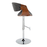 Curvo - Mid Century Modern Adjustable Barstool With Swivel With Straight T Footrest - Furniture Home Direct