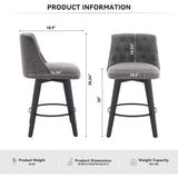 Swivel Bar Stools & Button Tufted Back (Set of 2) - Furniture Home Direct