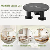 Round Petal Shaped Coffee Table With 3 Thick Legs - Furniture Home Direct