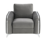 Wenona Gray Velvet 3Pcs Living Room Set (Sofa, Loveseat, Chair) - Furniture Home Direct