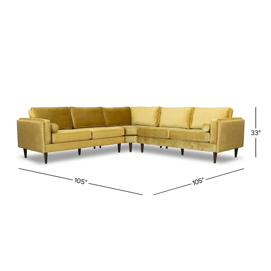 Amber - Velvet Corner Sectional Sofa - Furniture Home Direct
