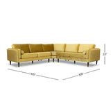Amber - Velvet Corner Sectional Sofa - Furniture Home Direct