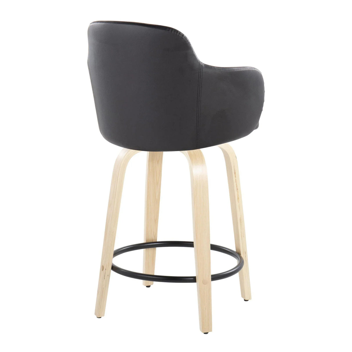 Boyne - Contemporary Fixed Height Counter Stool With Swivel (Set of 2) Round Footrest - Furniture Home Direct
