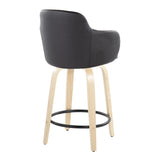 Boyne - Contemporary Fixed Height Counter Stool With Swivel (Set of 2) Round Footrest - Furniture Home Direct